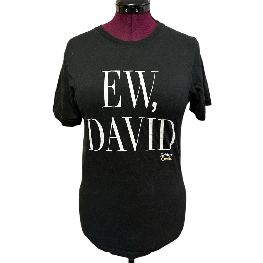 Black Graphic Tee with White Text